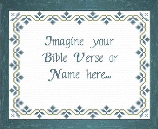 Trellis Border Antique Blues